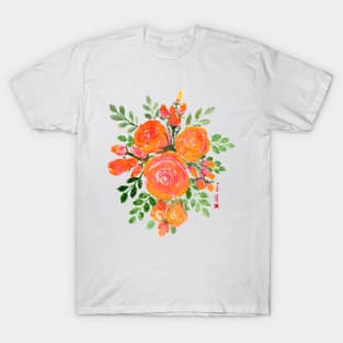 Blossom of roses bouquet bunch of flowers T-Shirt